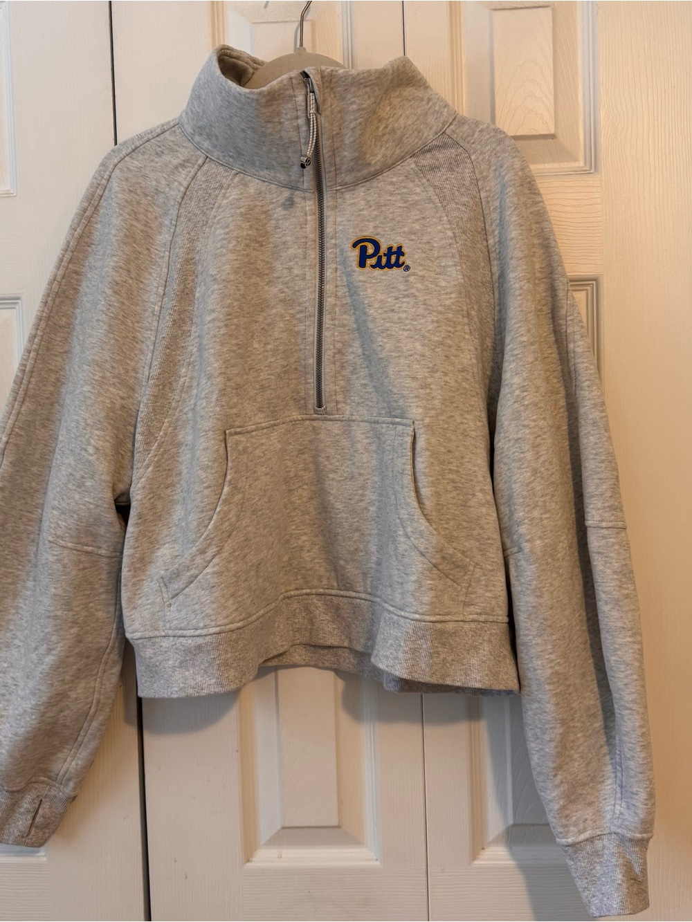lululemon Gray Quarter-Zip Pullover with Pitt Script - University of Pittsburgh